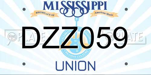 DZZ059 Mississippi License Plate