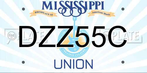 DZZ55C Mississippi License Plate