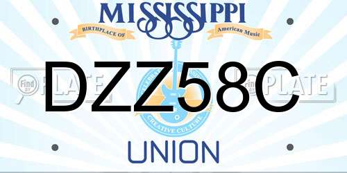 DZZ58C Mississippi License Plate