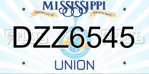 DZZ6545 Mississippi License Plate