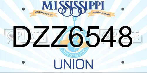 DZZ6548 Mississippi License Plate
