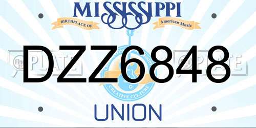 DZZ6848 Mississippi License Plate