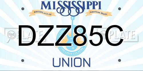 DZZ85C Mississippi License Plate