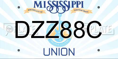 DZZ88C Mississippi License Plate