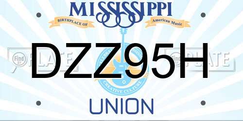 DZZ95H Mississippi License Plate