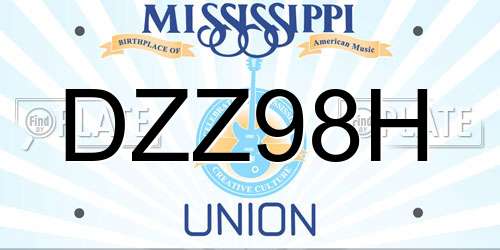 DZZ98H Mississippi License Plate
