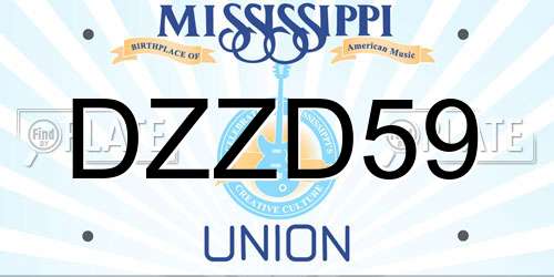 DZZD59 Mississippi License Plate