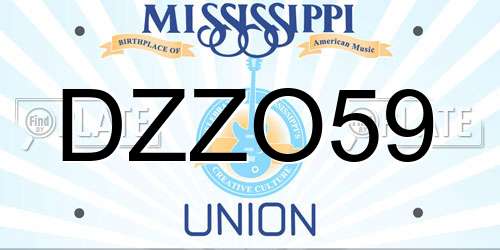 DZZO59 Mississippi License Plate