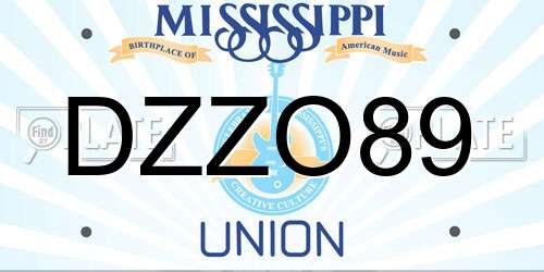 DZZO89 Mississippi License Plate