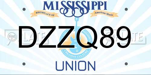 DZZQ89 Mississippi License Plate