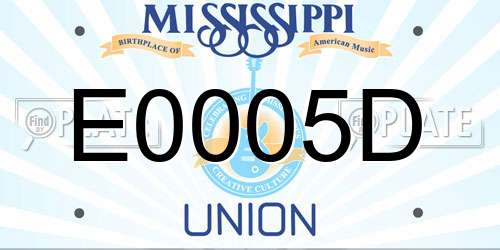 E0005D Mississippi License Plate