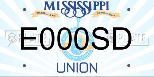 E000SD Mississippi License Plate