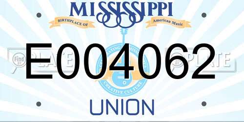 E004062 Mississippi License Plate