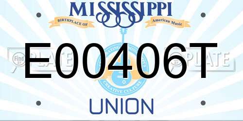 E00406T Mississippi License Plate