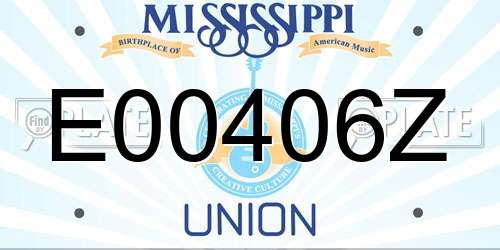 E00406Z Mississippi License Plate