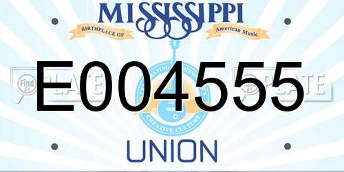 E004555 Mississippi License Plate