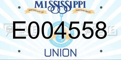 E004558 Mississippi License Plate