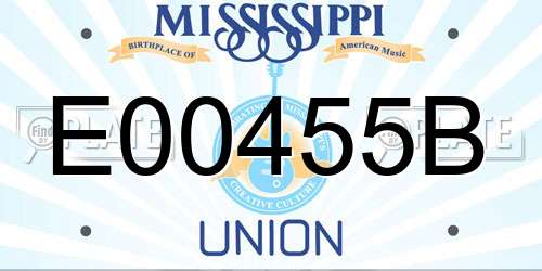E00455B Mississippi License Plate