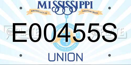 E00455S Mississippi License Plate
