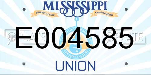 E004585 Mississippi License Plate