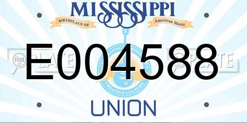 E004588 Mississippi License Plate