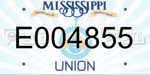 E004855 Mississippi License Plate