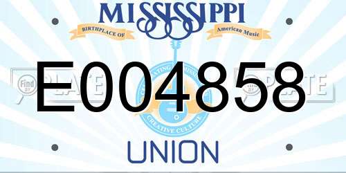 E004858 Mississippi License Plate