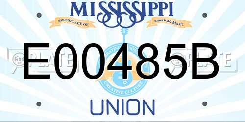 E00485B Mississippi License Plate