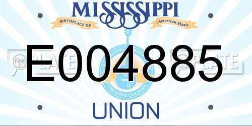 E004885 Mississippi License Plate