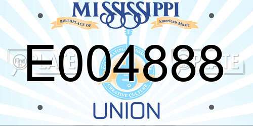 E004888 Mississippi License Plate