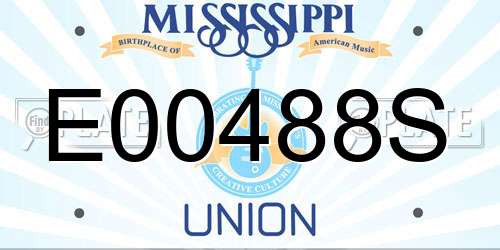 E00488S Mississippi License Plate