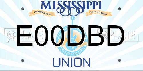 E00DBD Mississippi License Plate