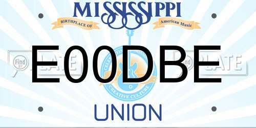 E00DBE Mississippi License Plate