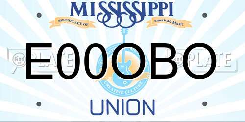 E00OBO Mississippi License Plate