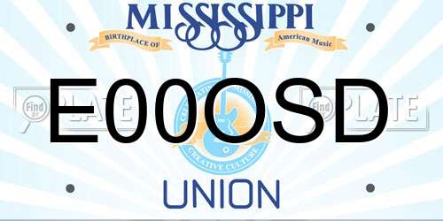E00OSD Mississippi License Plate