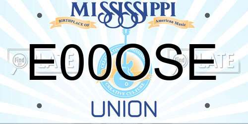 E00OSE Mississippi License Plate