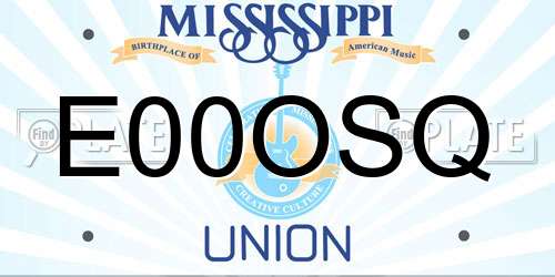E00OSQ Mississippi License Plate
