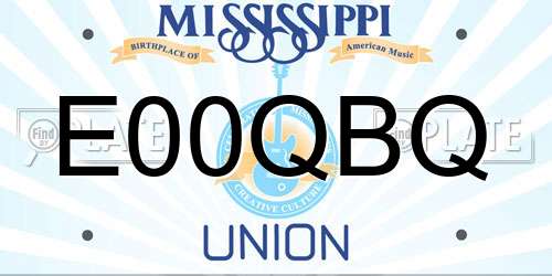 E00QBQ Mississippi License Plate