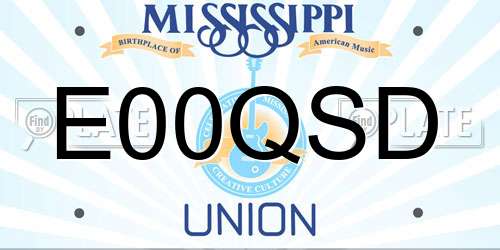 E00QSD Mississippi License Plate