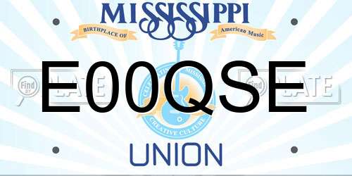 E00QSE Mississippi License Plate