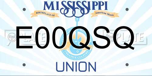 E00QSQ Mississippi License Plate