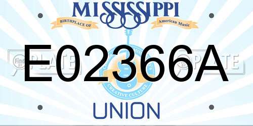 E02366A Mississippi License Plate