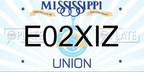 E02XIZ Mississippi License Plate
