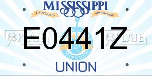 E0441Z Mississippi License Plate