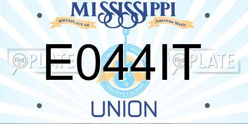 E044IT Mississippi License Plate