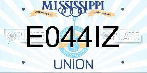 E044IZ Mississippi License Plate