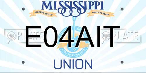 E04AIT Mississippi License Plate