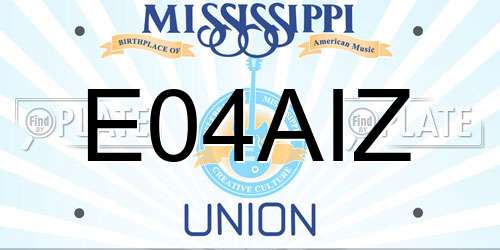 E04AIZ Mississippi License Plate