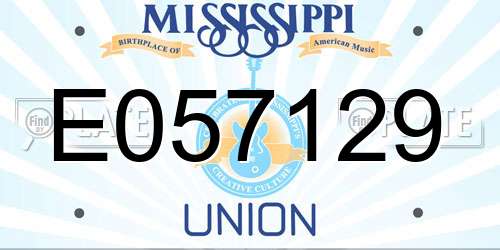 E057129 Mississippi License Plate