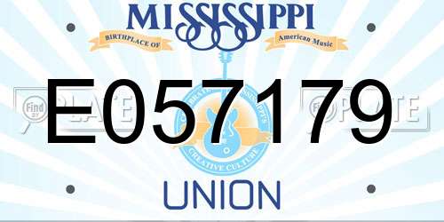 E057179 Mississippi License Plate